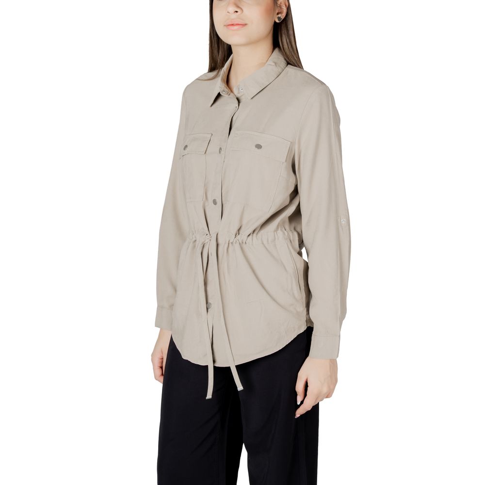 Only Beigefarbene Viskose-Bluse